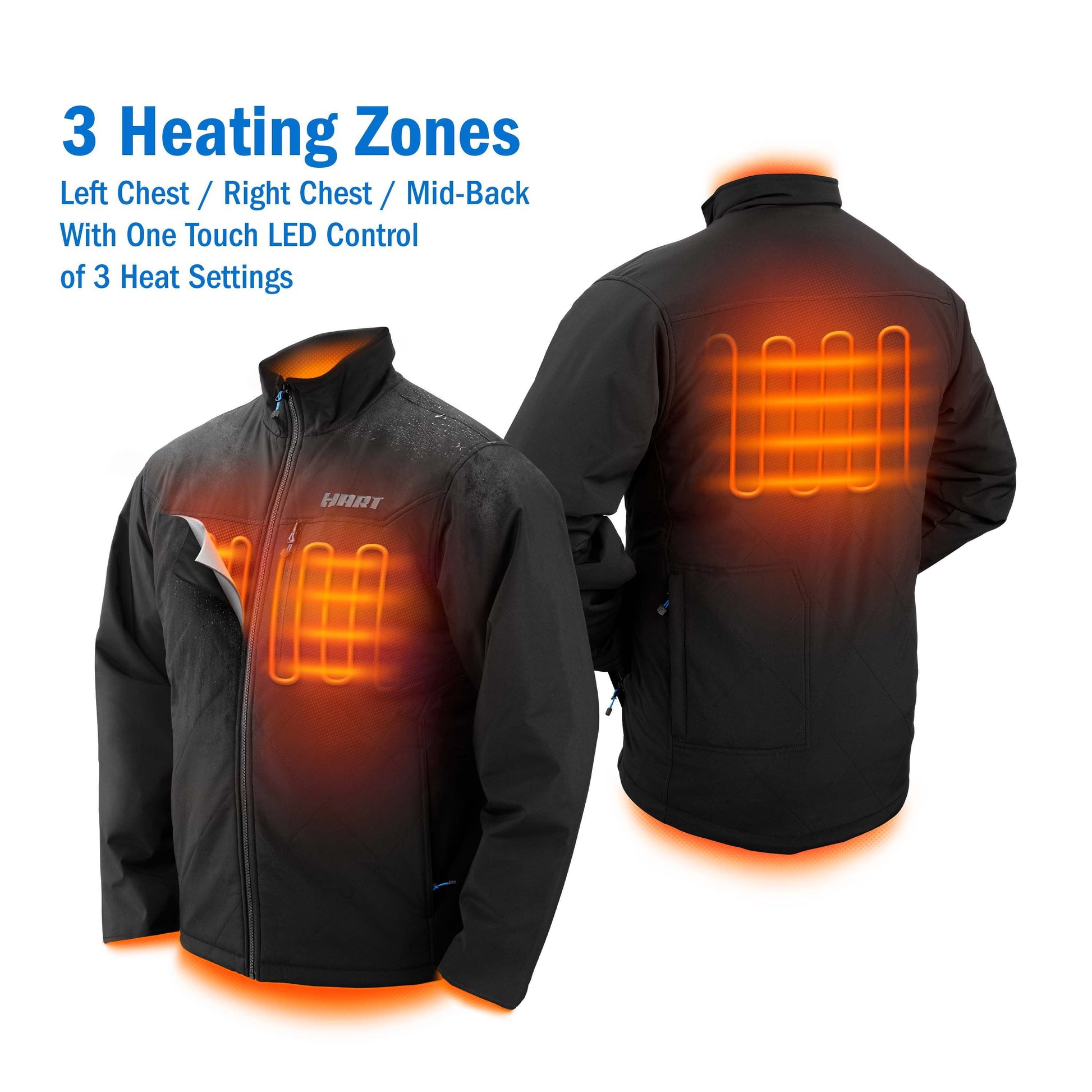 20-Volt Heated Jacket Kit, Black, Male XL, (1) 1.5Ah Lithium-Ion Battery