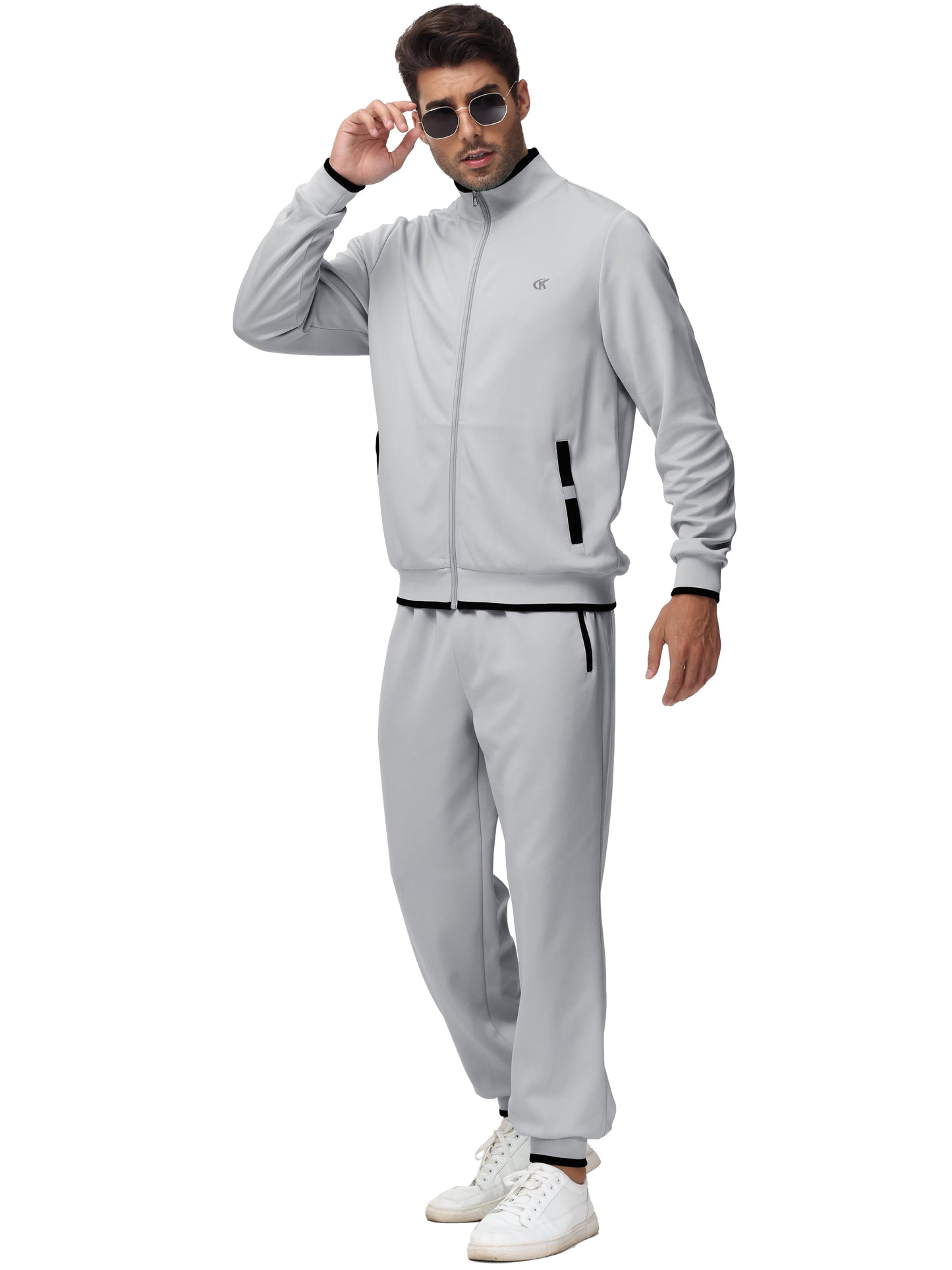 Men'S Tracksuits Sweatsuits for Men Set Track Suits 2 Piece Casual Athletic Jogging Warm up Full Zip Sweat Suits Darkgrey XL
