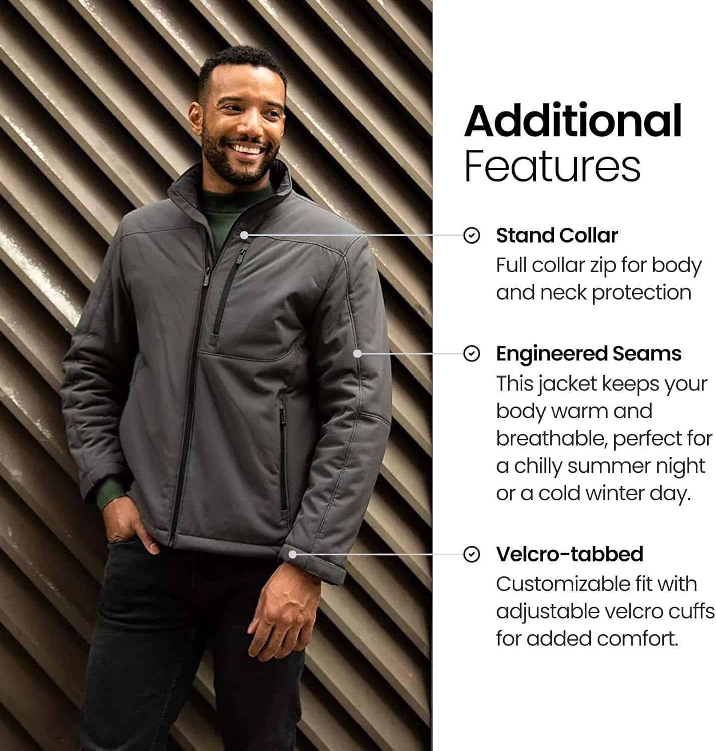 Men'S Softshell Jacket – Wind & Water Resistant – Breathable, Midweight Outdoor Coat