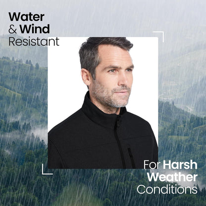 Men'S Softshell Jacket – Wind & Water Resistant – Breathable, Midweight Outdoor Coat