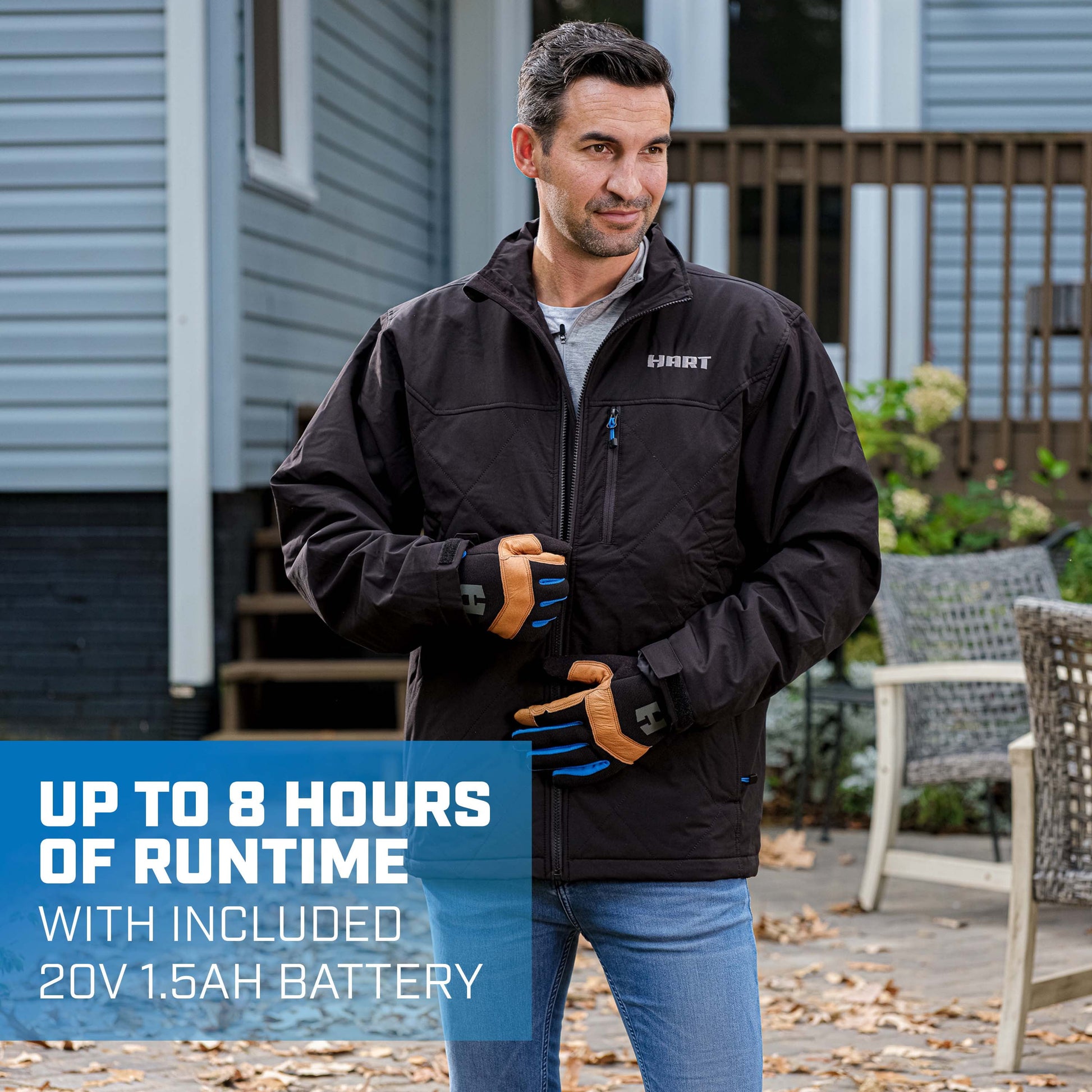20-Volt Heated Jacket Kit, Black, Male XL, (1) 1.5Ah Lithium-Ion Battery