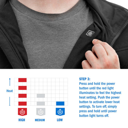 20-Volt Heated Jacket Kit, Black, Male XL, (1) 1.5Ah Lithium-Ion Battery