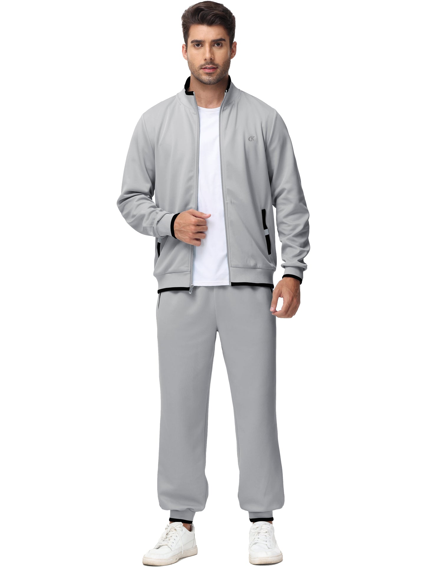 Men'S Tracksuits Sweatsuits for Men Set Track Suits 2 Piece Casual Athletic Jogging Warm up Full Zip Sweat Suits Darkgrey XL