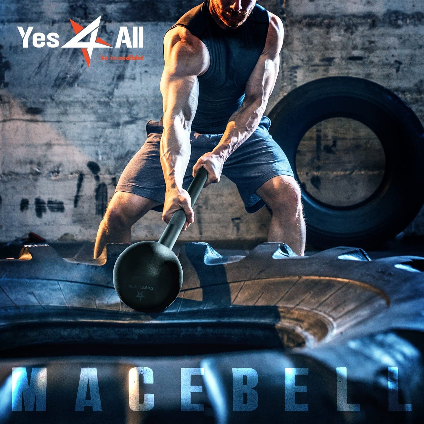 Steel Mace Bell for Strength Training - Support Full Body, Muscles, Shoulder, Grips & Forearms Workouts to Rehabilitation, Stretching 5, 7, 10, 15, 20, 25, 30Lb for Woman & Man