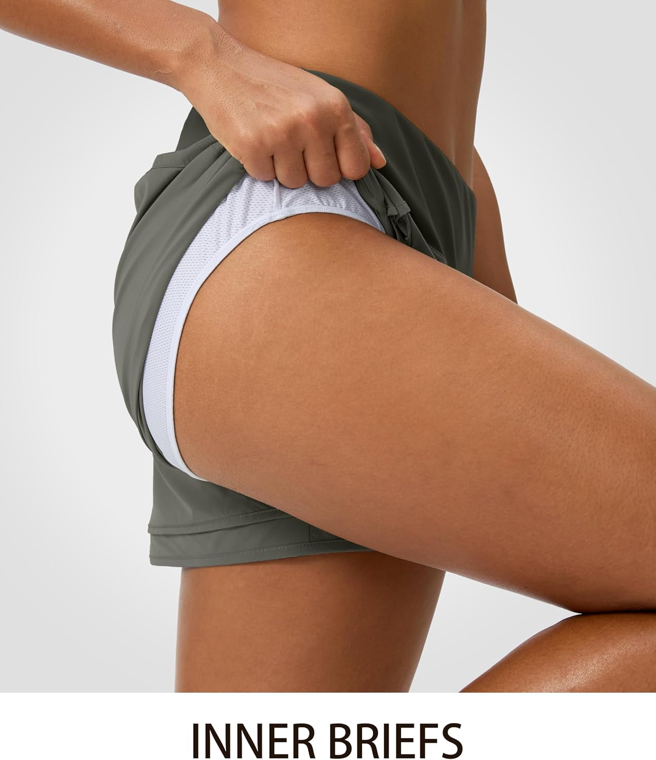 Women'S Running Shorts High Waisted Quick-Dry 3 Inch Gym Workout Athletic Shorts for Women with Zipper Pocket